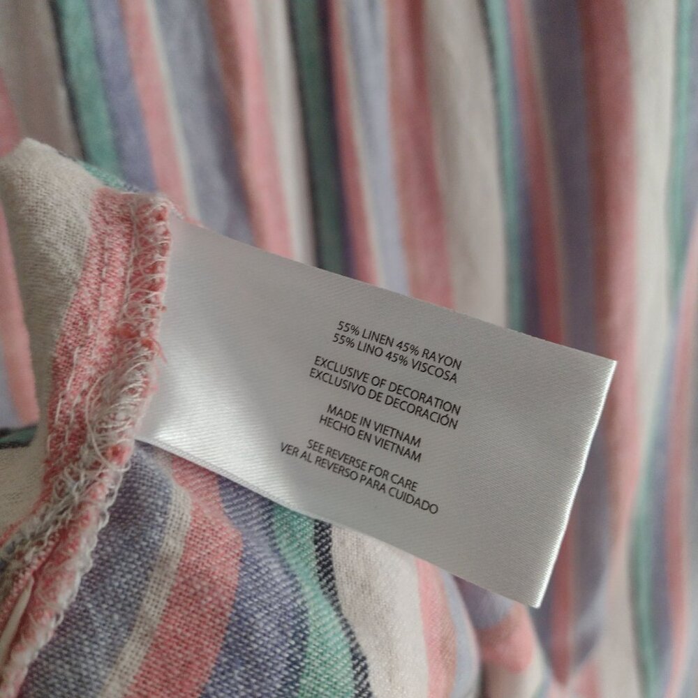 Orvis Womens Striped Button-Up Shirt M Pink Blue White Breathable Relaxed Top - Picture 8 of 9